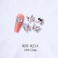 Crystal butterfly nail art charm with rose gold base for 3D manicure decoration - MJ14 White