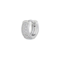 Eleganter silberner Huggie-Ohrring mit mikroverlegtem weißem Zirkon im Minimal-Stil - EK00246 / Silber