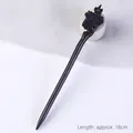 Classic black ebony hair stick with plum blossom carving, length approximately 18cm - Carved - Peach Blossom