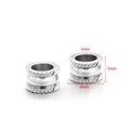 Cylindrical 5mm inner diameter silver stainless steel bead for DIY jewelry making - 8*5*5mm Diagonal Stripe Tube / Steel