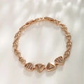 Elegant rose gold geometric triangle bracelet with sparkling zircon stones for women - Gold
