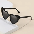 Fashion heart shaped sunglasses with black frame and dark grey lenses for women - Transparent Red Frame Red Lens
