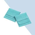 Square mint green microfiber jewelry pouch with flap closure for rings and necklaces - Envelope Style / 8*8cm / Light Cyan