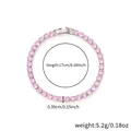 Tennisarmband mit rosa Zirkonia auf Silberbasis und Längenangabe von 17 cm - 4.0 Weißgold Rosa Zirkonia - 17cm