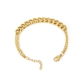 Bracciale a doppia catena in acciaio al titanio placcato oro 18K con chiusura regolabile - Stile Semplice Oro (ZG248)