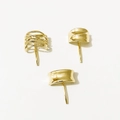 Three-piece golden metal hair hook set with woven and smooth curved designs for women - Mixed Three-Piece Set / Gold