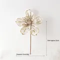 Weiße künstliche Weihnachtsblume mit goldenen Pailletten, Champagner-Optik, 23cm Durchmesser - Weiß (2060)