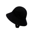 Classic black embroidered kids bucket hat with sun protection and adjustable chin strap - Black