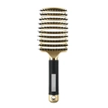Professional hair brush in black and gold finish with curved boar bristle vents - Gold with Bristles (Black Handle)
