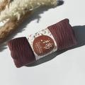 Pleated wrinkle cotton viscose shawl in dark reddish brown with floral paper packaging - Style #115