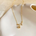 Elegante colgante de flor de rosa dorada en plata esterlina S925 para mujer - Plata 925 / Dorado