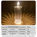 Vertical striped LED flame candle lamp with warm lighting effect, dimensions 5.3x16cm - 5.3*16cm Diamond White Vertical Stripe without Base [Color Box]