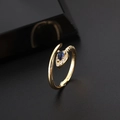 Anello serpente placcato oro stile boho con zaffiro blu a goccia e pavé di zirconi - Stile Serpente in Zircone a Goccia d'Acqua Blu (D) / Blu