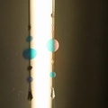 Crystal suncatcher with pink blue gradient discs and water drop pendant hanging on chain - Style 21 Gradient