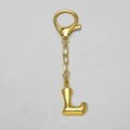 Chic 18k gold plated keychain featuring a 3D letter L charm with a sturdy lobster clasp - Letter L