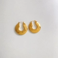 Minimalist hollow geometric gold earrings with a polished finish and secure clasp - Classic Round Hoop Style (DEK2039)