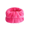 Soft bright pink flannel wristband for face washing in premium plush material - Rose Red