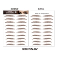 Waterproof 6D eyebrow tattoo stickers in Brown-02 shade with 10 pairs per sheet - STM-02 (10 Pairs) / Brown