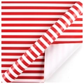 Red and white horizontal striped gift wrapping paper for Christmas and festive holiday decor - Striped / 50*70cm