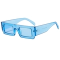 Occhiali da sole quadrati rétro con montatura blu trasparente per stile street fashion - Blu Trasparente