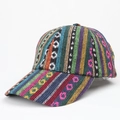Gorra de béisbol bohemia con rayas tejidas, patrones étnicos y texturas coloridas - Ajustable / Estilo A