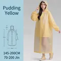 Reusable pudding yellow EVA raincoat with transparent hood brim for 145-200cm adults - Adult Pudding Yellow Oversized Hat Brim - Keeps Face Dry