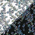 Irregular 6x8mm tulip petal glass beads in iridescent blue and purple for DIY jewelry - Crystal Blue Silver Glitter