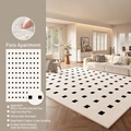 Cream cashmere-like indoor rug featuring black and white geometric patterns for living room - Faux Cashmere - Paris Apartment / 120×160cm [brand New Waterproof Fabric]