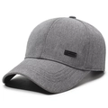 Gorra de béisbol gris para hombre con textura tejida y placa lateral metálica - Ajustable / Gris