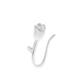 Clip per naso a forma di U a tulipano in argento con bocciolo e foglia - Stile Fiore di Tulipano (8860) / Taglia unica / Argento