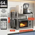 Supporto microonde estensibile grigio canna di fucile regolabile 39-64cm con ganci - Set Completo di Lusso Estensibile - Grigio Fucile