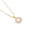 Goldene Perlen-Zirkon-Halskette mit Smiley-Anhänger für Damen auf weißem Grund - 0114 Smile Face Halskette
