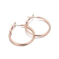 Pendientes de aro grandes en oro rosa con textura en espiral y cierre de palanca seguro - Oro Rosa (KE100361-KFC)