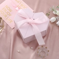 Elegante confezione regalo rosa a cuore con fiocco in raso e finitura in carta testurizzata - Rosa (Stile Scatola a Ribalta) / 23*22*10cm