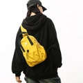 Bright yellow lightweight nylon crossbody bag with adjustable strap and sporty design - Quicksand Yellow