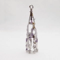 Hollow silver metal spacer bead with intricate floral pattern for DIY jewelry making - Silver Trumpet Flower Cap