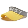 Visiera parasole in maglia gialla e grigia con ricamo EW ST per donna all'aperto - Giallo
