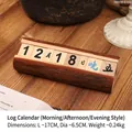 Handgefertigter Holzkalender aus Baumstamm mit verstellbaren Datumsblöcken - Groß / Original Holz Groß Tageszeitmodell