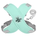 Mint green X-shaped reflective dog harness and leash set with durable metal buckle - L (Recommended 9-15kg) / Green