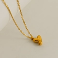 Elegant gold-plated bubble heart pendant necklace with a polished minimalist finish - Letter Y