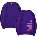 Sweat violet Y2k avec slogan Do What Makes You Happy imprimé au dos, taille M - S / Violet Slogan