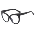 Fashion cat eye blue light blocking glasses with glossy black frame and modern design - Black Frame