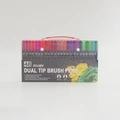 Coffret de 48 feutres aquarelle à double pointe avec boîte de rangement pratique - 48 Couleurs/En boîte