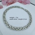 Silver stainless steel chain bracelet, 21g weight, 6mm width, 21cm length for men - 6mm*22cm / Steel