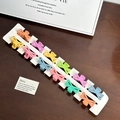 Set of 12 matte macaron-colored mini ball hair claws on white card display - Set-4 / Random Color