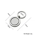 Custom rotating metal keychain in gunmetal grey finish with brushed texture detail - Round X-1357 / Silver