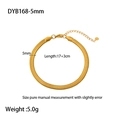Detailed view of 5mm wide 18K gold snake chain bracelet with length and weight specs - 5mm Wide Thick Snake Bracelet (DYB168-5mm)