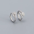 Orecchini a cerchio in argento a forma di serpente con zirconi lucidi dal design elegante - Argento 925 / Oro Bianco
