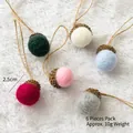 Set of 6 wool felt acorn ornaments in 6 colors for DIY Christmas tree decoration - Pack of 6 (10g) / Multicolor A