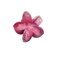 Pink marble texture frangipani hair claw clip with golden hinge and acetate flower design - Marble Frangipani Claw Clip / Pink